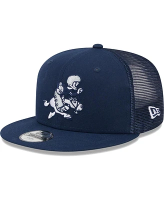 Big Boys and Girls New Era Navy Dallas Cowboys Retro Joe Main Trucker 9FIFTY Snapback Hat