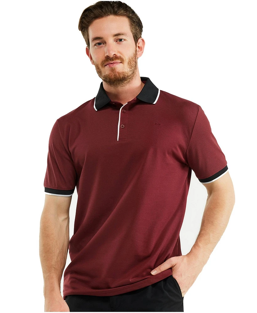 Men's Classic-Fit Cotton-Blend Pique Polo Shirt with Contrast Collar