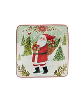 Certified International Joy of Christmas 6" Canape Plates Set of 4