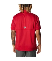 Men's Columbia Crimson Alabama Tide Pfg Tamiami Omni-Shield Polo Shirt