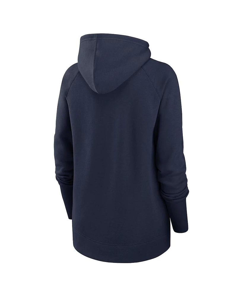 Women's Nike College Navy Seattle Seahawks Asymmetrical Raglan Full-Zip Hoodie