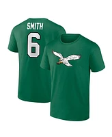 Men's Fanatics DeVonta Smith Kelly Green Philadelphia Eagles Alternate Icon Player Name and Number T-shirt