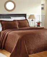 Closeout! Superior Geometric Fret Textured Jacquard Matelasse All-Season 3-Piece Bedspread Set, Full
