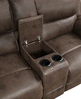 White Label Fleming 80" Power Double Reclining Love Seat with Center Console