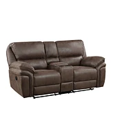 White Label Fleming 80" Double Reclining Love Seat with Center Console