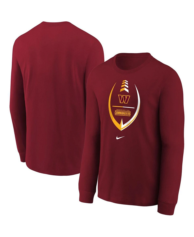Preschool Boys and Girls Nike Burgundy Washington Commanders Icon Football Performance Long Sleeve T-shirt