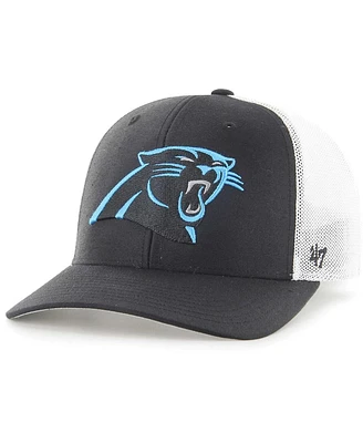 Men's '47 Brand Black Carolina Panthers Trophy Trucker Stretch Fit Hat