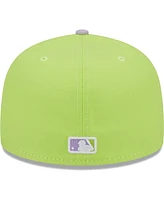 Men's New Era Neon Green, Lavender Los Angeles Dodgers Spring Color Two-Tone 59FIFTY Fitted Hat