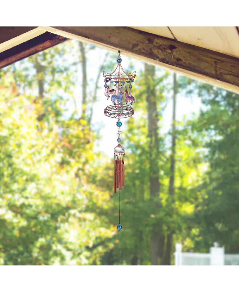 35" Long Carousel Wind Chime with Copper Gem