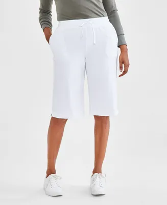 Style & Co Women's Mid Rise Sweatpant Bermuda Shorts, Created for Macy's