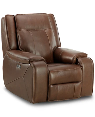 Closeout! Hansley 39" Zero Gravity Leather Power Recliner, Created for Macy's