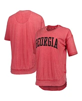 Women's Pressbox Red Georgia Bulldogs Arch Poncho T-shirt