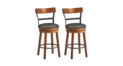 Set of 2 Swivel Bar Height Bar Stool For Bar-25.5"