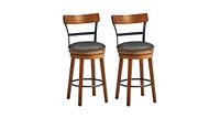 Set of 2 Swivel Bar Height Bar Stool For Bar-25.5"