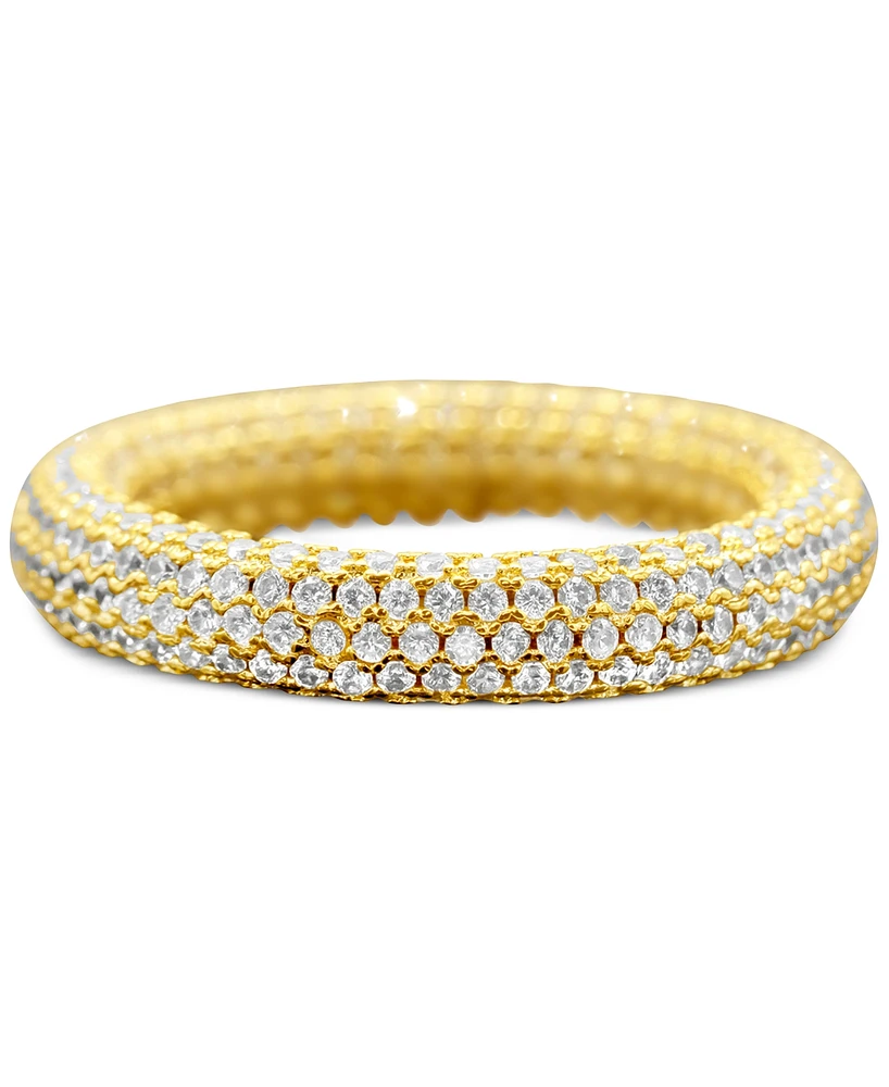 Adornia Pave Crystal Eternity Rounded Band Ring