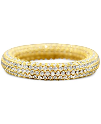 Adornia Pave Crystal Eternity Rounded Band Ring