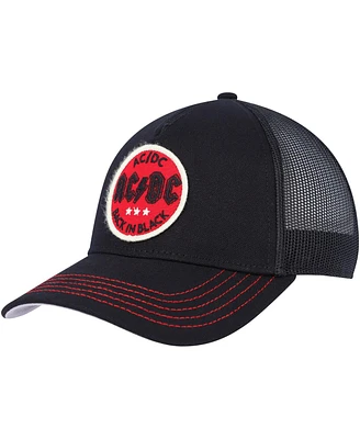 Men's American Needle Black Ac/Dc Valin Trucker Snapback Hat