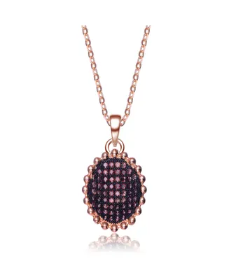 Sterling Silver Cubic Zirconia Oval Shaped Pendant