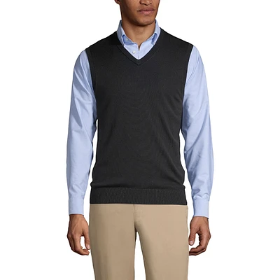 Lands' End Men's Cotton Modal Fine Gauge Sweater Vest