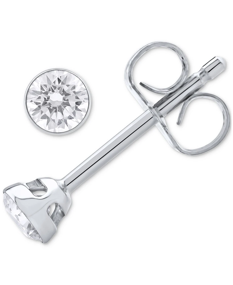 Diamond Prongless Stud Earrings (1/ ct. t.w.) in 14k White Gold
