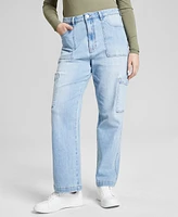 And Now This Women's High Rise Utility Denim Jeans, Regular & Petites