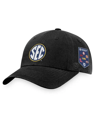 Men's Top of the World Black Sec Banner Adjustable Hat
