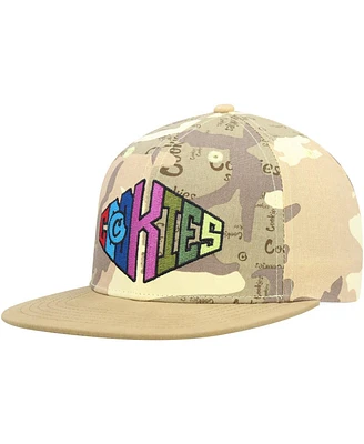 Men's Cookies Tan, Camo Across the Board Snapback Hat