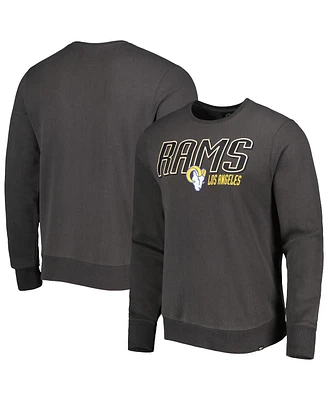 Men's '47 Brand Charcoal Los Angeles Rams Locked Headline Pullover Sweatshirt
