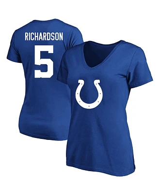 Women's Fanatics Anthony Richardson Royal Indianapolis Colts Plus Player Name and Number V-Neck T-shirt