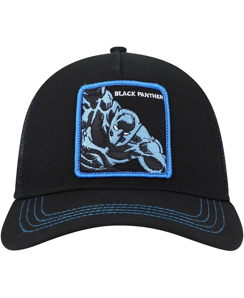 Men's Black Black Panther Retro A-Frame Snapback Hat