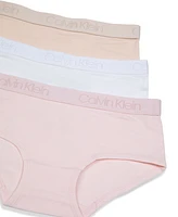 Calvin Klein Big Girls Logo Print Hipster Briefs, Pack of 3