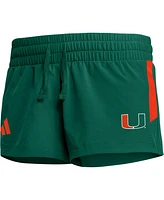 Women's adidas Green Miami Hurricanes 2023 Sideline Performance Shorts