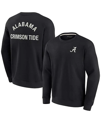 Men's and Women's Fanatics Signature Black Alabama Crimson Tide Super Soft Pullover Crew Sweatshirt
