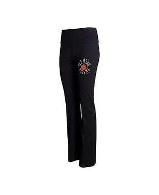 Women's Concepts Sport Black Clemson Tigers Enclave Tri-Blend Flared Leggings
