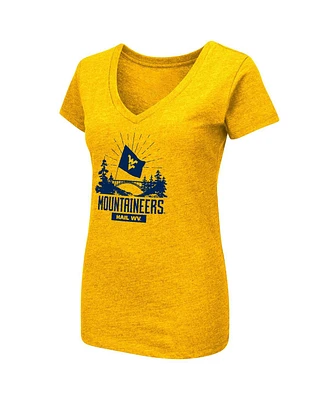 Women's Colosseum Navy West Virginia Mountaineers Fan V-Neck T-shirt