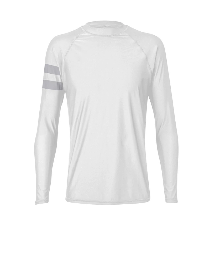 Men's White Arm Band Ls Rash Top