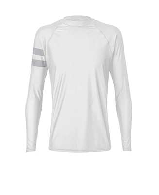 Men's White Arm Band Ls Rash Top