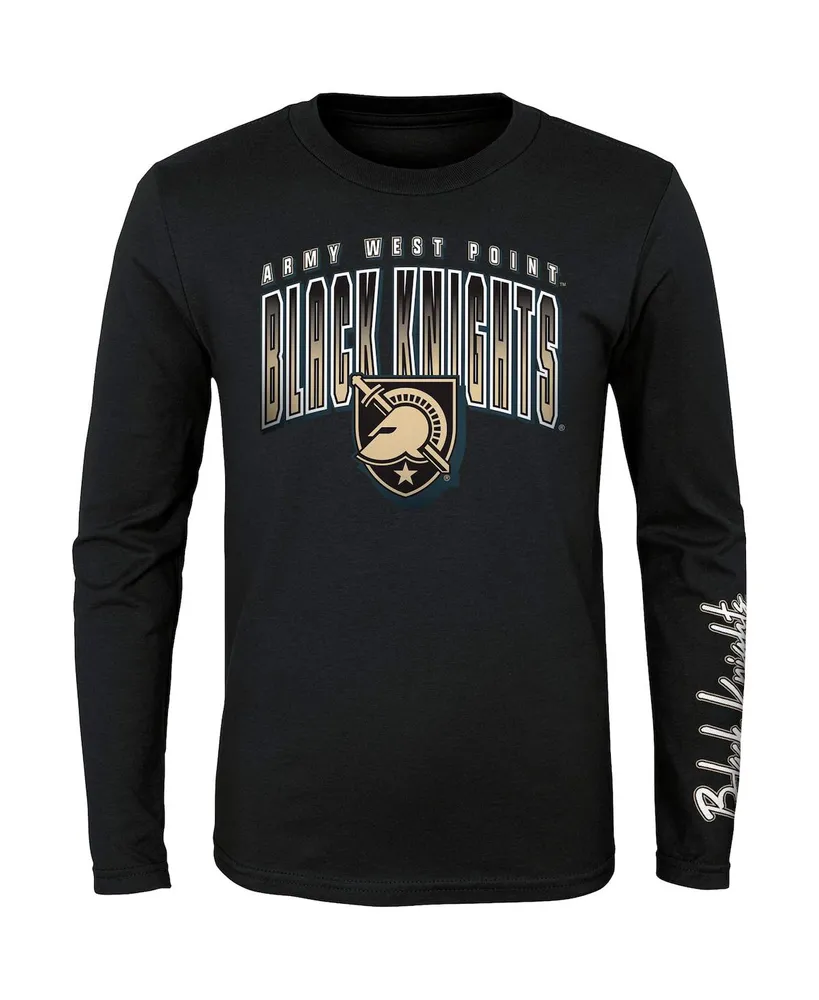 Preschool Boys and Girls Black, Gold Army Black Knights Fan Wave Short Long Sleeve T-shirt Combo Pack