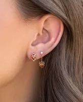 Girls Crew Color Crystal Spiderman Mismatch Stud & Drop Earrings
