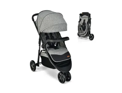 Baby Jogging Stroller with Adjustable Canopy for Newborn
