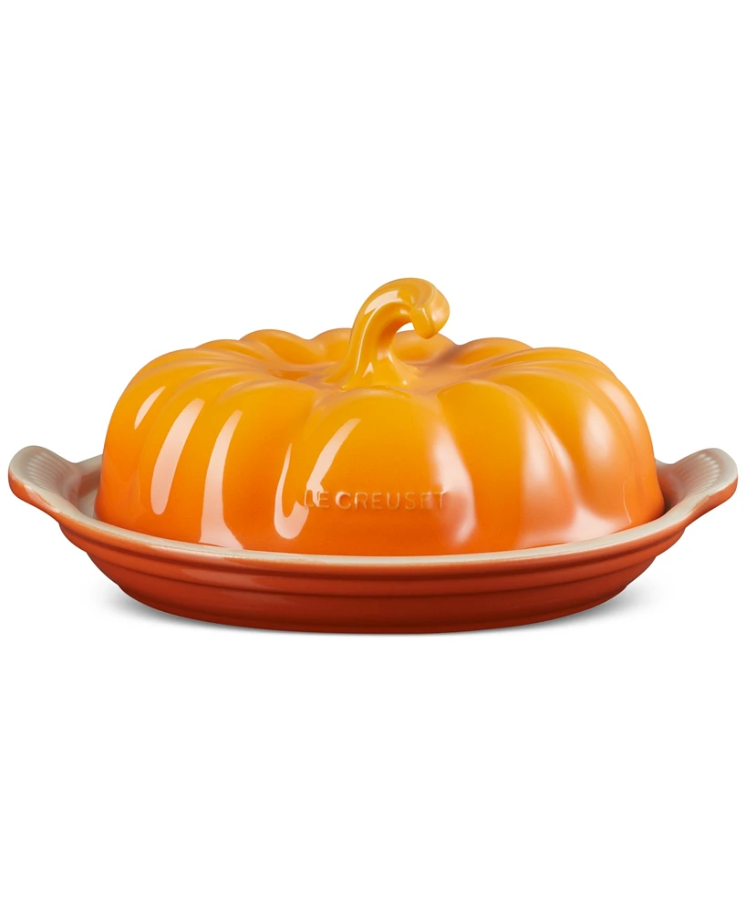 Le Creuset Glazed Stoneware Figural Pumpkin Butter Dish