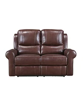 White Label Florentina 61" Leather Match Power with Power Headrests Double Reclining Love Seat