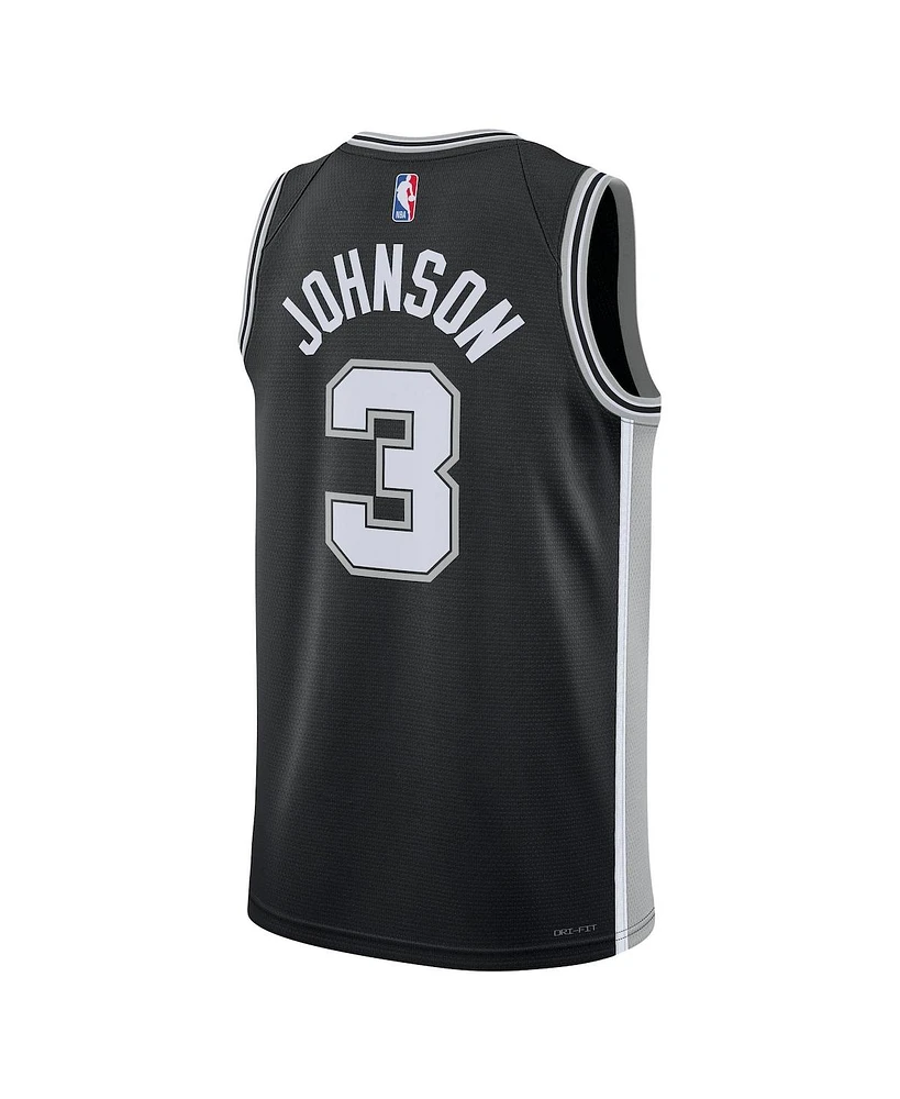 Men's and Women's Nike Keldon Johnson Black San Antonio Spurs Swingman Jersey - Icon Edition