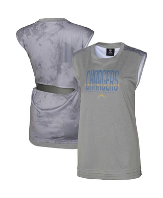 Women's Gray Los Angeles Chargers No Sweat Tank Top