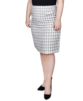Ny Collection Plus Size Slim Double Knit Skirt