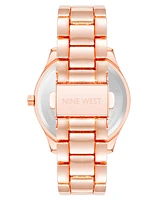 Nine West Women's Quartz Rose Gold-Tone Alloy Link Bracelet Watch, 36mm