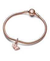 Pandora Cubic Zirconia Pink Butterfly Quote Double Dangle Charm