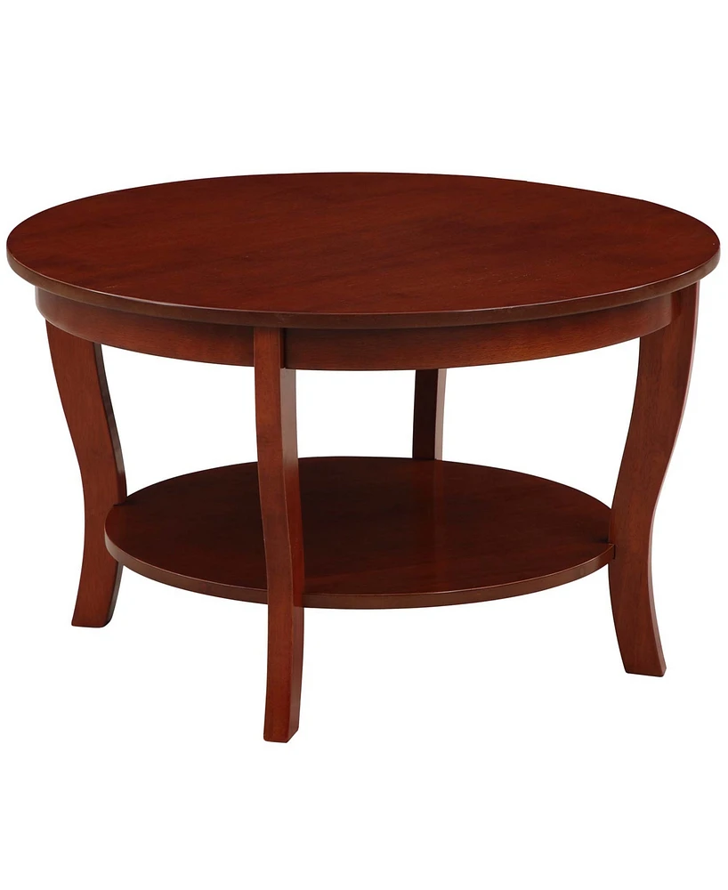 Convenience Concepts 30" Medium-Density Fiberboard American Heritage Round Coffee Table