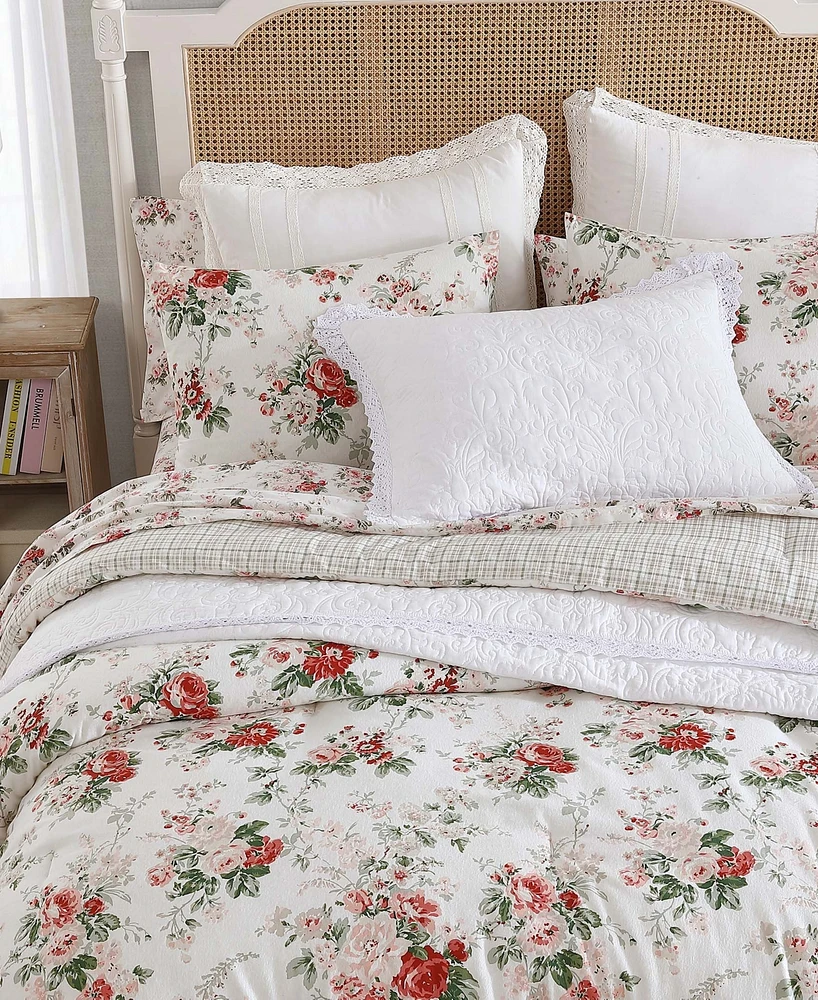 Laura Ashley Ashfield Flannel 2-Piece Comforter Set, Twin