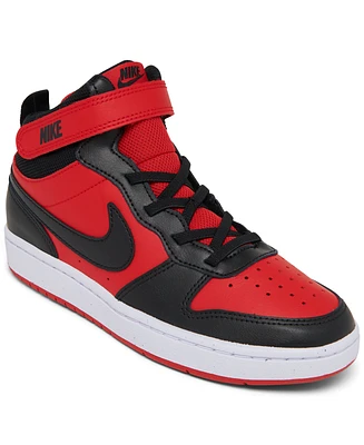 Nike Little Kids Court Borough Mid 2 Adjustable Closure Casual Sneakers from Finish Line